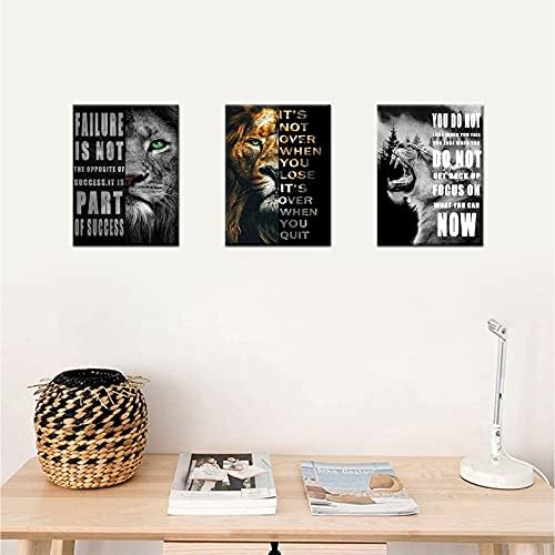 Лъв Мотивационен Платно Офис Разпечатки Стенно Изкуство Животно Вдъхновяваща Картина Животно Плакат Живопис