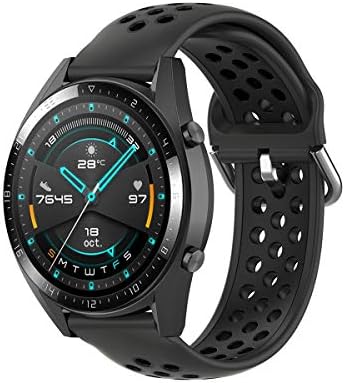 KOMI Съвместима за Samsung Galaxy Watch 3 45 mm/Galaxy Watch 46 мм/Gear S3 Frontier/Класически каишка за часовник, 22 мм Быстросъемный Мек Силиконов Дишащ Каишка за часовник, гривна за Мъже и Жен?