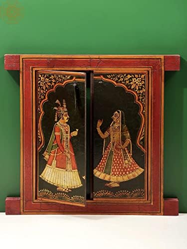 Екзотична Индия 13 Ръчно Рисувани Крал и Кралица на Романтичната Картина Джароха (Прозорец) | Ръчна РАБОТА - ТРАДИЦИОННИТЕ