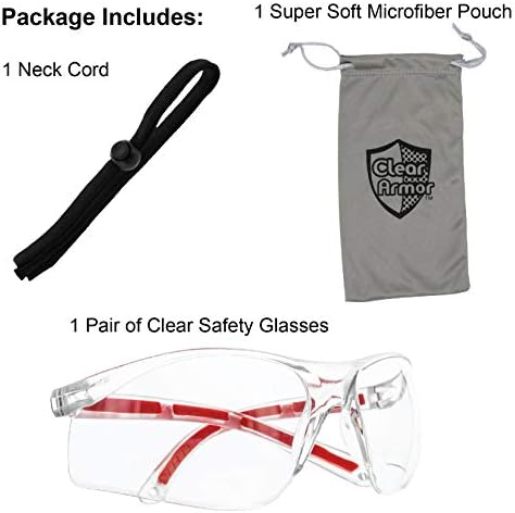 Прозрачни защитни очила за защита на очите (1 двойка, 1 калъф, 1 маточната шнур) - Очила за стрелба с лък, Спортни,