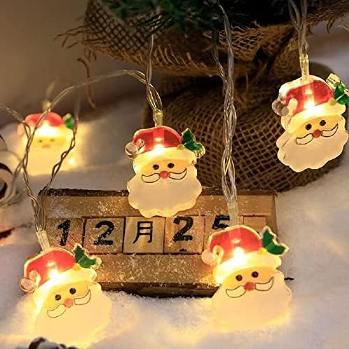 Коледни Светлини Декорация Декор на Прозореца Нещастници Светлини с Коледна Елха Дядо Коледа за Употреба на Открито на Закрито (Бял)
