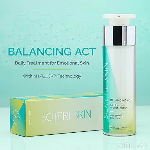 Гел-крем за лице Soteri Skin - BALANCING ACT - Лека формула, ориентирана към нивото на pH - Подхранва Чувствителната кожа и поддържа като бариера на кожата, Благодарение на натура