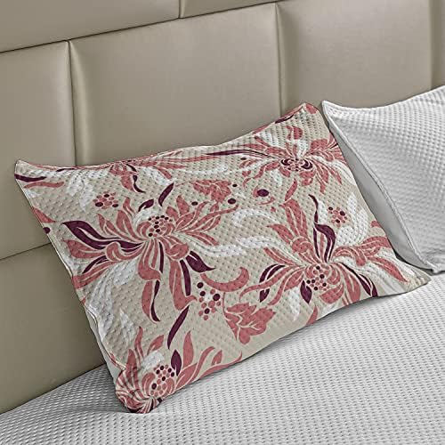 Калъфка за възглавница от стеганого одеяла Ambesonne с Цветя модел, Усукани Цветя в Пастелни тонове, Романтика