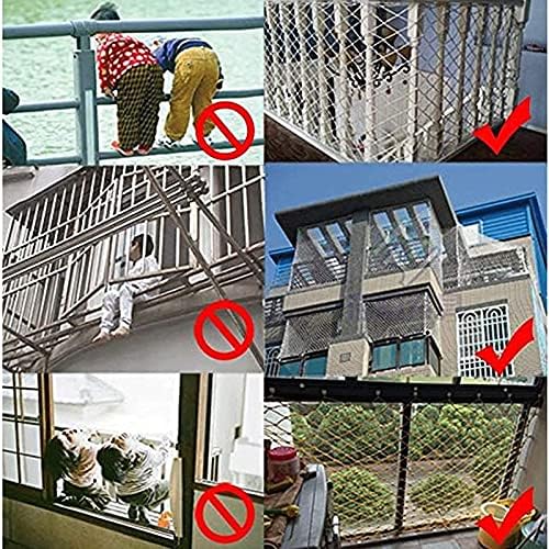 ASPZQ Найлон Защитна мрежа за предотвратяване на падане от стълби, Товарен Въже, Сверхпрочная Мрежа за тераси,