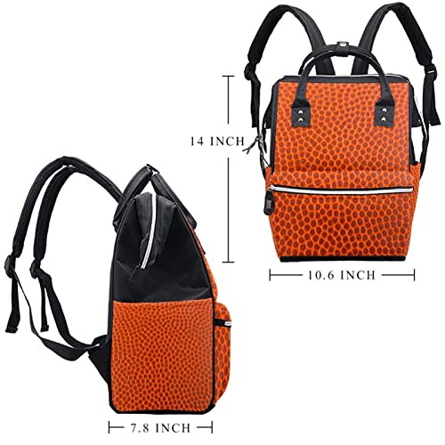 Раница LORVIES Баскетбол с Orange Чанта за Памперси, богат на функции Пътна чанта с Голям Капацитет