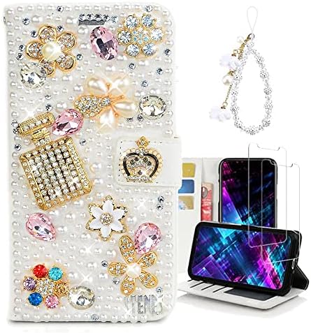 Калъф за чантата си Фея Art Crystal, съвместим с Samsung Galaxy Note 10 Ultra 5G - Цвете във формата на Корона в