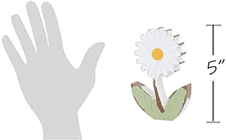 Collins Живопис Потертая Дървени Поставки за цветя - Декорация на Дървени Плотове за Пролетния, летния, Великден домашен интериор (Бял)