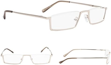 Очила за четене в полуободке Gr8Sight от 3 теми с кутия пролетта панти + 1,5