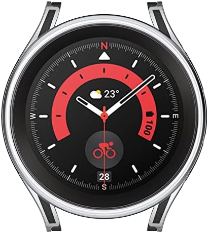 Защитен калъф за часа MOTONG PC с предпазно фолио от закалено стъкло, съвместим с Samsung Galaxy Watch 5