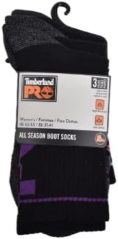 Дамски чорапи Timberland PRO, 3 опаковки, Здрави, С Полувысокой подплата, Черно, Един размер