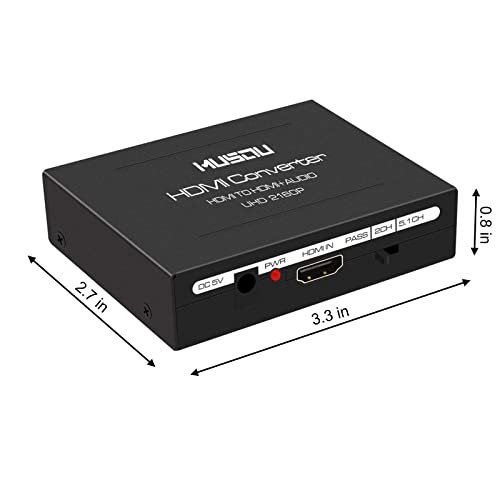 HDMI Audio Extractor V1.4, HDMI-HDMI + Optical Toslink (SPDIF) + RCA (L /R) Стерео Аналогови Видео Изходи Аудио Сплитер Конвертор