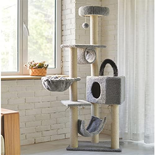 SCDCWW Плюшени Етажната собственост за домашни котки Мулти-Мебели за Етажната собственост за котки от Дърво