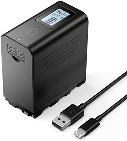 Powerextra NP-F970 Многофункционална Батерия с Голям капацитет 10050 mah с LCD дисплей с USB изход за Sony NP-F970,