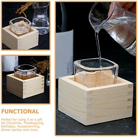 Чаша Cabilock Чаша Дървена Чаша Дървени Чаши За Саке Masu Japanese Hinoki Wood Saki Cup Box Чаши за Саке Masu Традиционните