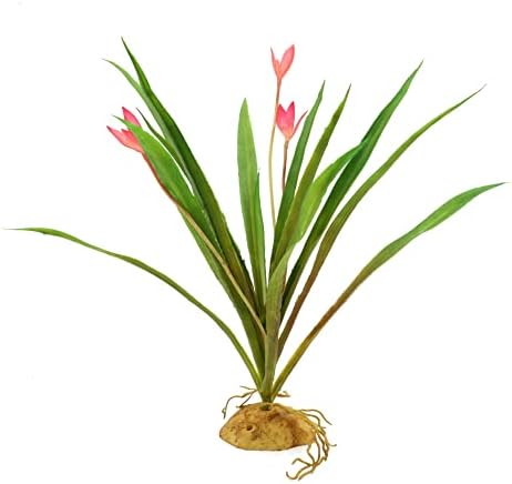 ДЖИХАКВА Пластмасови Растения за Влечуги и Растения Аквариум Декор на Терариума Изкуствена Орхидея за Декорация на Аквариум