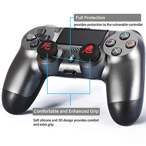 Playrealm Мек Гумен калъф от силикон печат за улавяне на палеца x 4 за PS5, PS4, Xbox Series X / S, Xbox One, контролер Switch PRO (Ninja Life Pack)