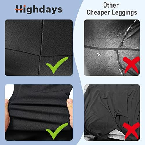HIGHDAYS 3 Опаковки Леггинсов за жени с джобове - Капри За тренировки с Висока талия, Панталони за Йога