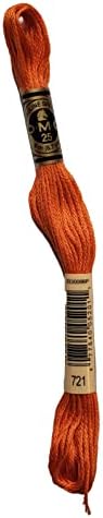 Хлопчатобумажный колан за бродиране на DMC от 6 нишки - Семейството на цветя Spice Orange - 3 мотка конци