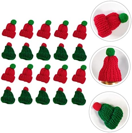 Amosfun 40 Бр Мини Шапка Ръчна Изработка, Декор, Вязаная Шапка На Дядо Коледа, Малко Украса, Коледни Мини-Crochet