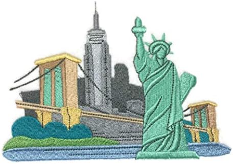 Градска площ Около света - Ню Йорк, на бродирани желязо нашивке [6,17 х 4,5] [Произведено в САЩ] ...