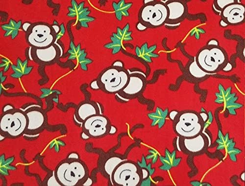 Pico Textiles Jungle Маймуни, Детска Синя Руното Тъкан По цялата дължина - 5 Ярда Болт/Мультиколлекция - Стил на PT921