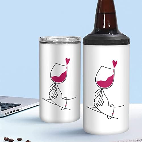 Охладител за тънки Кутии с винарска принтом - Забавен Охладител за Консерви - Илюстрация на Охладител за тънки кутии с изолация