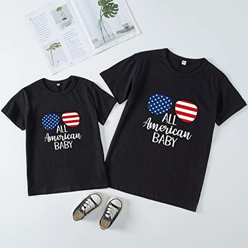 Тениска на 4 юли, Тениска с американския флаг За Момчета и Момичета, Детски Патриотични Фланелки с Къс ръкав
