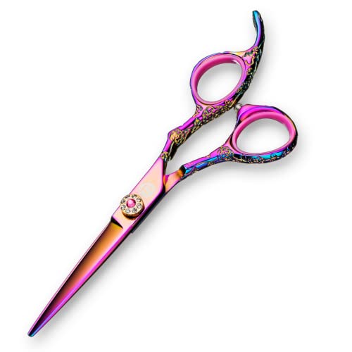 Ножици Saki Kohana Професионални Розови Ножица За Подстригване на Коса - Остри Фризьорски Ножици С Розова Титанов тапицерия
