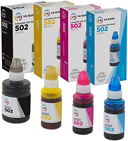 Съвместима с продуктите на LD подмяна на чернильного флакон за Epson 502 (4 комплекта - черен, циан, магента, жълто)