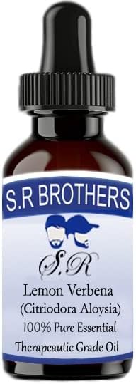 S. R Brothers Лимонена върбинка (Citriodora Aloysia) Чисто и Натурално Етерично масло Терапевтичен клас с Капкомер