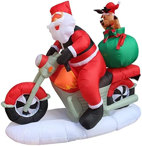 Комплект от две украса за Коледното парти, включва надуваем мотоциклет на оленях Дядо Коледа дължина от 6 фута и надуваема гумена надуваема мотоциклет с две пингви?