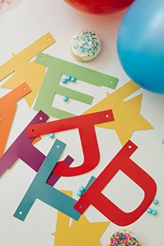 Набор от рекламни банери Rainbow поръчка | Създай свой собствен знак от 108 картонени символи за потребителски банер за рожден