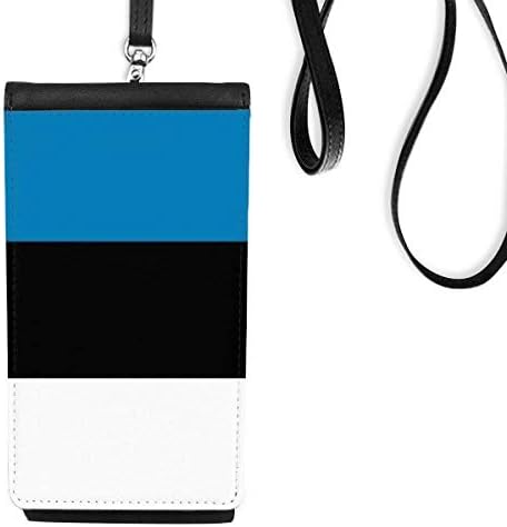 Естония Национален Флаг Европейска Държава Телефона В Чантата Си Портфейл Висящ Калъф За Мобилен Телефон, Черен