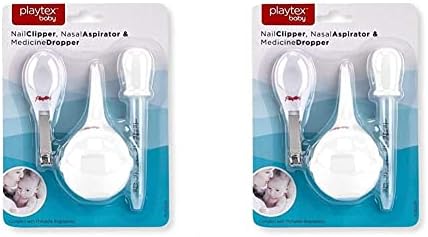 Детски медицински Playtex комплект от 3 теми - Машина за рязане на ноктите, Назален Аспиратор и Пипета за получаване на лекарства