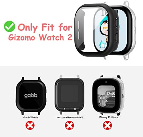 Калъф Kakufunny от 3 теми за Gizmo Watch 2 с предпазно фолио за екран, Защитен калъф от ултра-тънък закалено