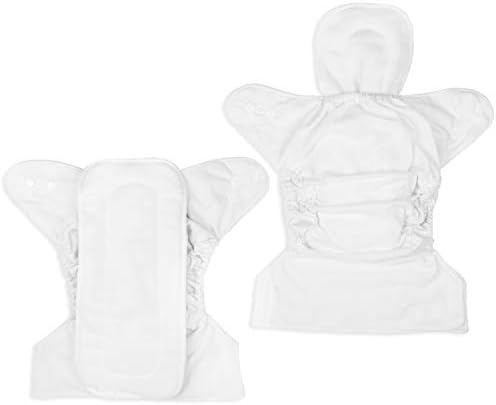 BaeBae Goods Регулируеми Тъканни на пелени за момчета и момичета – 8 Многократно филтър памперси за бебета с 8 плат вложки за памперси (Grey Clouds)