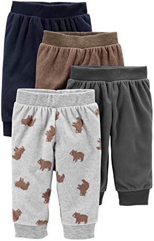 Памучни панталони Simple Joys by Carter's за малки момчета, опаковка от 4 броя