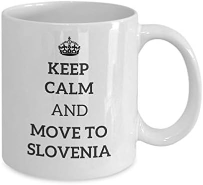 Запазете спокойствие и переезжайте в Словения Чаша Чай Пътник Подарък за Колега, Приятел на Чаша за Пътуване в страната Подарък
