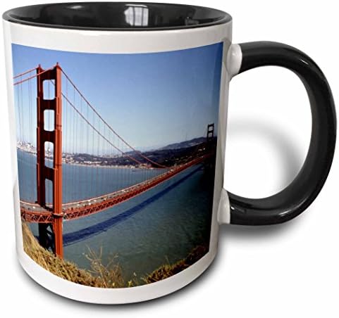3dRose Калифорния, мостът Голдън Гейт в Сан-Франциско-Us05 Bba0085-Оцветен чаша Bill Bachmann, 11 грама, черно-бял