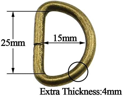 AMORNPHAN 20 бр Метална Плъзгаща планк вътрешна дължина дължина 1 инч, с Три Релси, D-образен пръстен Полукруглое, о-пръстени, Правоъгълен пръстен с катарама и Овална пръс?
