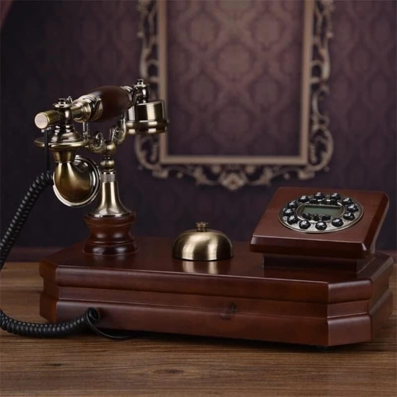 ZLXDP Антикварен Стационарен телефон Старомоден Механичен Разговор В Пасторальном Ретро стил, Домашен Офис, Стационарен телефон От масивно Дърво (Цвят: Стил 2)