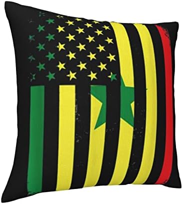 Вложки за възглавници с флага КАДЬЕ, Америка и Сенегал, 18x18 Инча, Въздушни Възглавници, Вложка За Квадратна Калъфка за възглавница