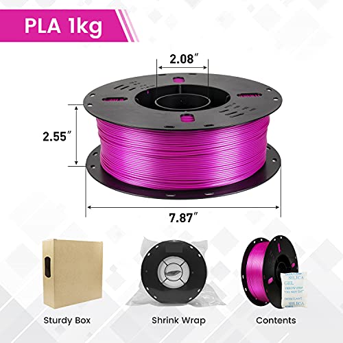 Конци за 3D-принтер UVink 1,75 мм PLA без мехурчета с ниска деформация, 1 кг, съвместими с повечето 3D-машини FDM. (Роза)