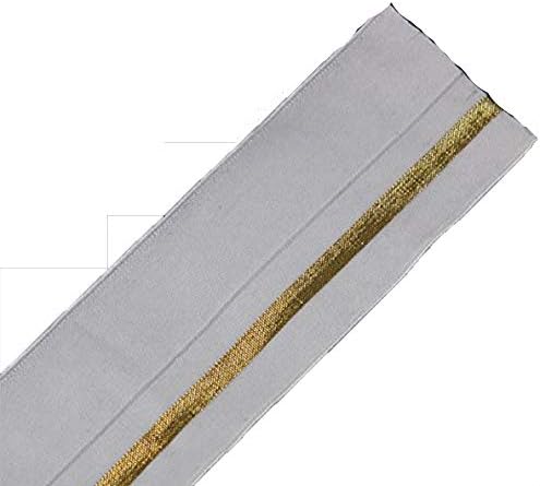 41 мм Еластична лента от бяло злато каишка, тесьма, лента за украса на колан, лента за шиене Cinta Banda за тъкани 10yd/T1257
