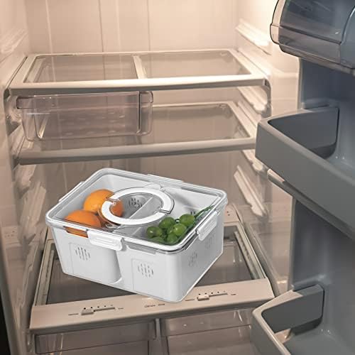 Кутия за съхранение на плодове UPKOCH Пластмасов Контейнер за Храна, Разделени Калъф За Съхранение на Зеленчуци, Държач За Съхранение