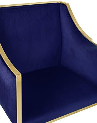 Култов домашен стол Rowan Modern с луксозен акцент върху стоманена рамка, тъмно син