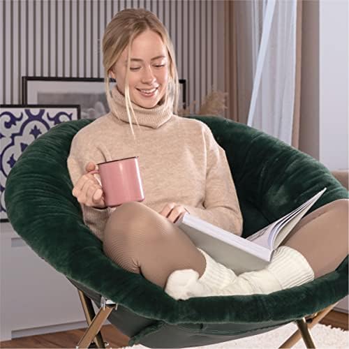 Уютно кресло Milliard / Стол-чинийка от изкуствена кожа за Спалня/X-Large (Зелен)