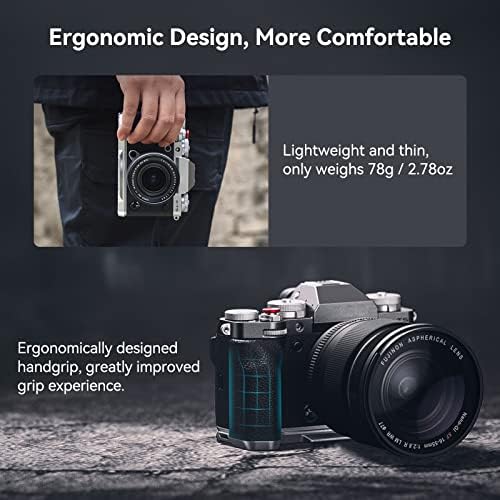 L-образна ръкохватка SmallRig X-T5 Handgrip за фотоапарат FUJIFILM X-T5, вградена быстроразъемная табела за Arca, силиконова