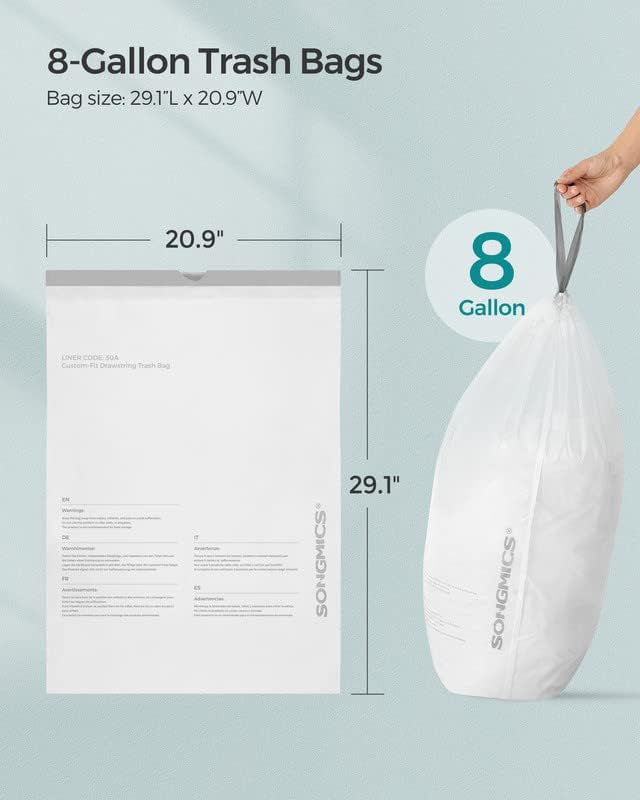 Набор от торби за боклук SONGMICS с 4 ролята и 2 ролята на експозиции, 8.5 литра. Торби за боклук на 8 или 16 литра. Двойна Кофи за боклук, произведени по индивидуална заявка, ?