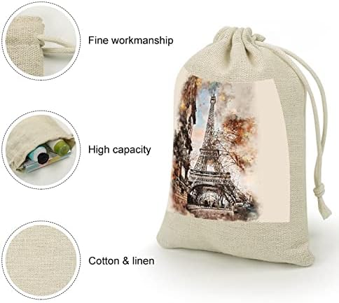 Чанта за съхранение с завязками Акварел Париж, подаръчни опаковки за бонбони, за многократна употреба, сгъваема